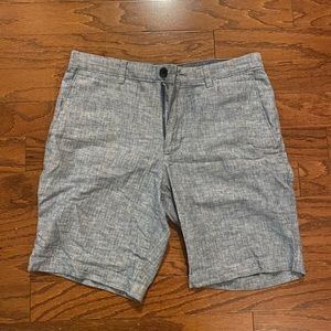 Banana Republic Aiden Shorts 31, 9” inseam, blue, gray